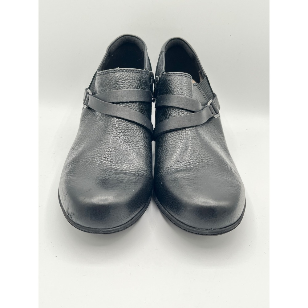 Clarks Collection Women Black Leather Ankle Booties Shooties Size 8 M 261388094